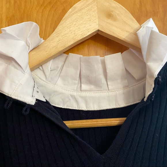 Sandro paris long knit dress w white collar eu34 - Picture 4 of 4